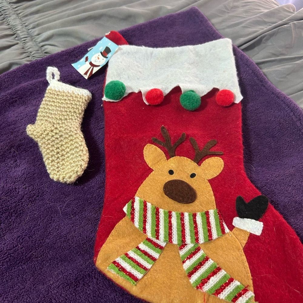 Festive Reindeer Christmas Stocking